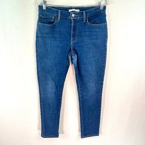 Levis 711 Skinny Jeans Womens Size 30 Blue Mid Rise 32X26